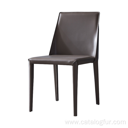 Dining European best selling pull brass nail pull velvet linen synthetic leather Hotel dining chair